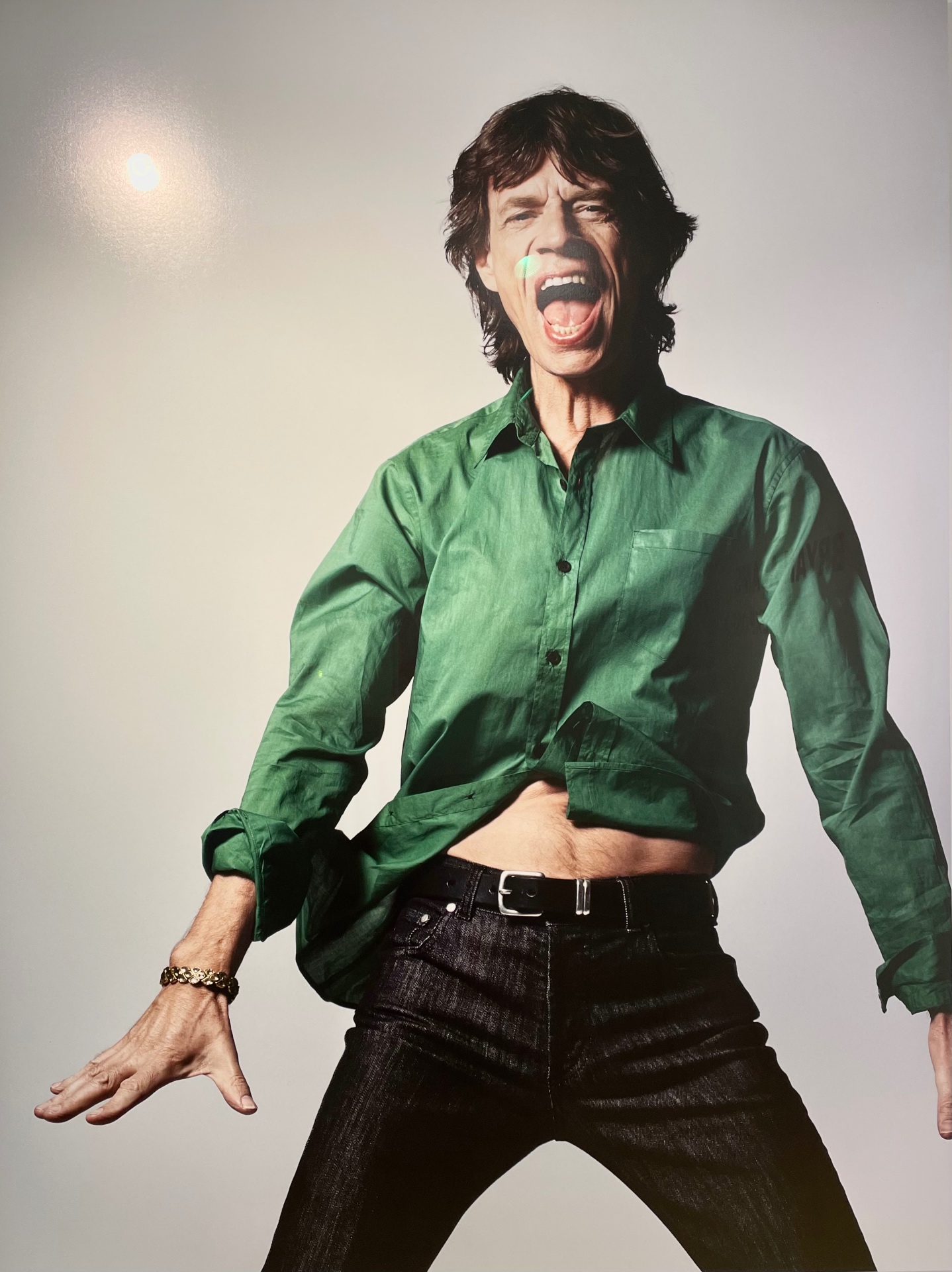 Bryan Adams — Sir Mick Jagger Green Shirt